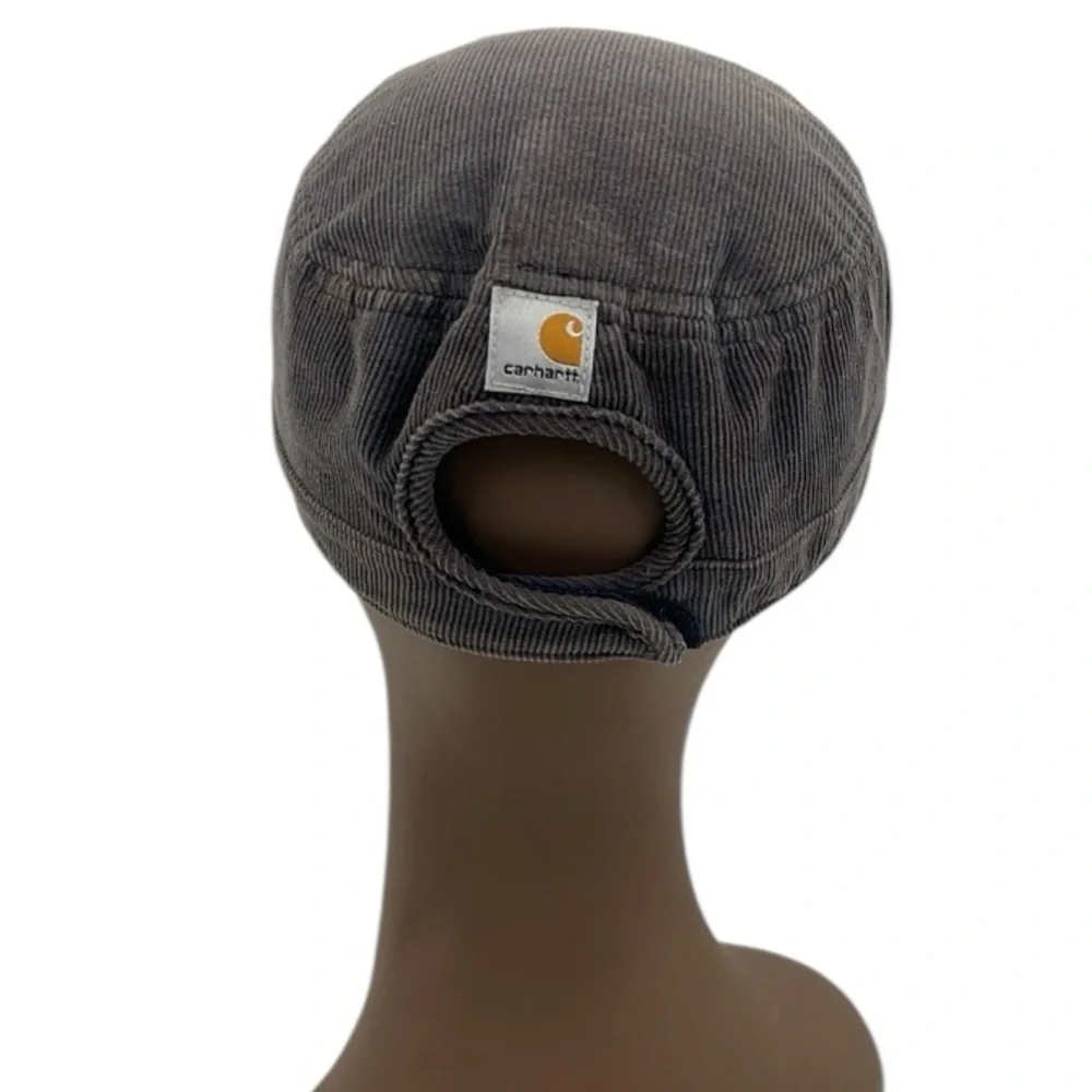 Carhartt Corduroy Cap in Gray with Pink Embroidery adjustable